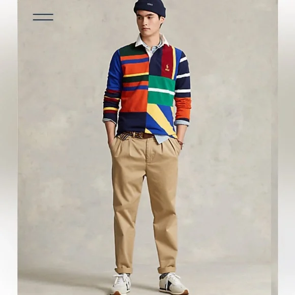 NWT Polo Ralph Lauren Classic Fit Patchwork Rugby Shirt - Picture 3 of 5